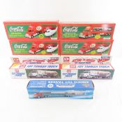 7 Coca Cola, Holiday, Amoco Semi Trailers, In Box
