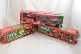 3 Coca Cola Holiday Classic Carriers in Boxes