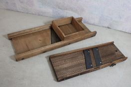 2 Antique Wooden Kraut Cutters