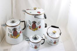 4 Georges Briard Enamelware Coffee & Teapots