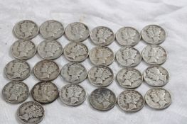 25 Mercury Silver Dimes