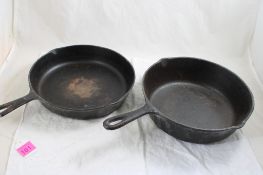 2 No. 8 USA Cast Iron Skillets