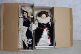 2 Franklin Heirloom Porcelain Dolls in Boxes 18