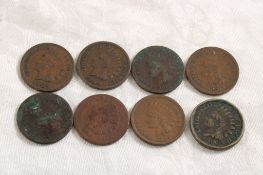 8 Indian Head Pennies