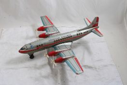 American Airlines Tin Litho Battery Operated Airplane