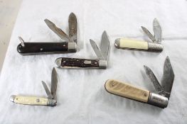 5 Pocket Knives Barlow, Colonial, Imperial