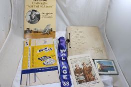 Stamps, Lindberg Plane, Wallace Tie, Thermometer