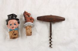 Vintage Bottle Stoppers & Corkscrew