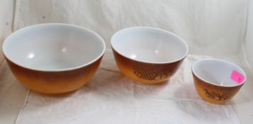 3 Pyrex Old Orchard Set Nesting Bowls