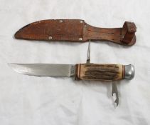 Helmut Hartenau Fixed Blade Knife, Tools in Handle