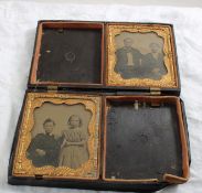 2 Ambrotype Photos in Thermoplastic Case
