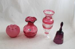 Fenton & Other Glass Vases & Bell