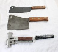 2 Antique Meat Cleavers, Protocol Multi-Tool