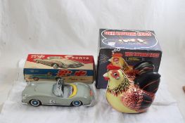 MF #772 Tin Friction Sports Car, ME#610 Hen w/Eggs
