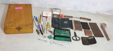 Junk Drawer Lot in Wooden Box 13