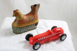 Schylling Race Car, Baldwin Wind Up Chicken/Hen