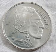 1 Troy Ounce .999 Fine Silver Buffalo Round