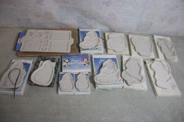 11 Longaberger Pottery Cookie Molds in Boxes