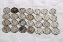 28 Mercury Silver Dimes