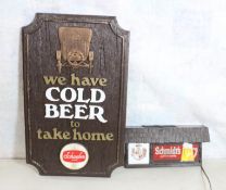 2 Beer Signs Schmidt's of Philadelphia & Schaefer