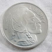 1 Troy Ounce .999 Fine Silver Buffalo Round