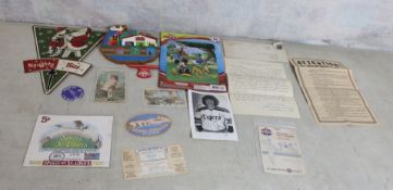 1949 Motorcycle Letter, Trade Cards, Santa Sign