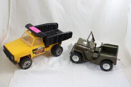 2 Tonka Pressed Steel Jeep & Dump Truck