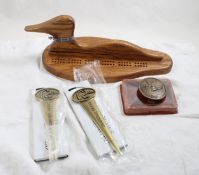 Cribbage Board, DU (2) Letter Openers, 1976 Buckle