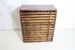 Antique Hamilton 12 Drawer Printers Cabinet
