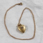 14kt Gold Heart Pendant & 10kt Gold Chain 1.4gtw