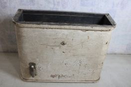 Antique Wood & Copper Toilet Tank w/Flusher Button
