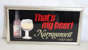 Narragansett Lager Beer Framed Sign