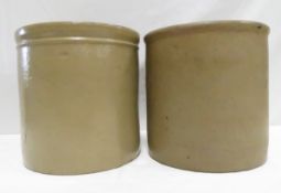 2 Salt Glaze 1 Gallon Stoneware Crocks