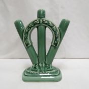 Red Wing Art Pottery Green Horseshoe Vase 191
