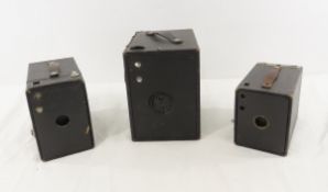 3 Vintage Box Cameras, Brownie, Kewpie & More