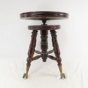 Antique Claw foot Adjustable Piano Stool