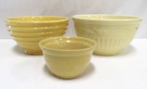 Yellow RRP CO & 2 Beehive Stoneware Mixing Bowls