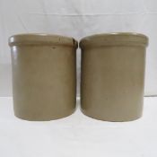 2 Minnesota Stoneware Salt Glaze Crocks