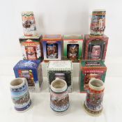 1993-1999 Budweiser Holiday Steins in Boxes