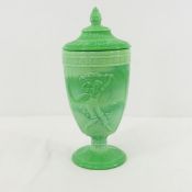 Fenton Chameleon Green Dancing Ladies Candy Dish