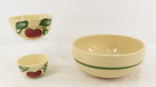 3 Watt Ware Apple Bowls