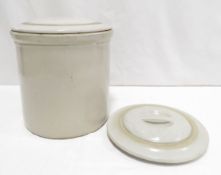1 Gallon Unmarked Stoneware Crock and 2 Lids