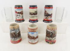2 Glass & 6 Budweiser Steins