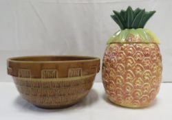 McCoy Stoneware Bowl & Pineapple Cookie Jar