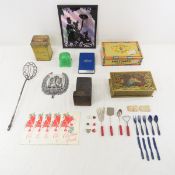 Vintage Tins, Bank, Toy Kitchen Utensils & More
