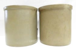 2 Salt Glaze 1 Gallon Stoneware Crocks