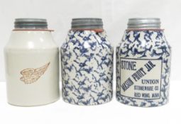 3 WA Painter Red Wing 1qt Canning Jars