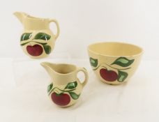 2 Watt Ware Apple Pitchers & 8