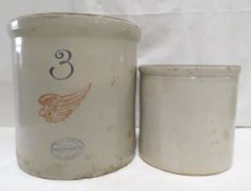 3 Gal Red Wing Union Stoneware Crock & Other Crock