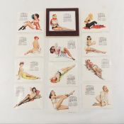 1953 Esquire Calendar Pages in Frame
